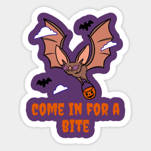 Come In For A Bite Bat Sticker